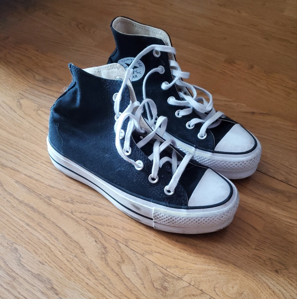 Converse Black Platform High-Top Sneakers